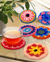 Knüpfset - 6 Blumen-Untersetzer